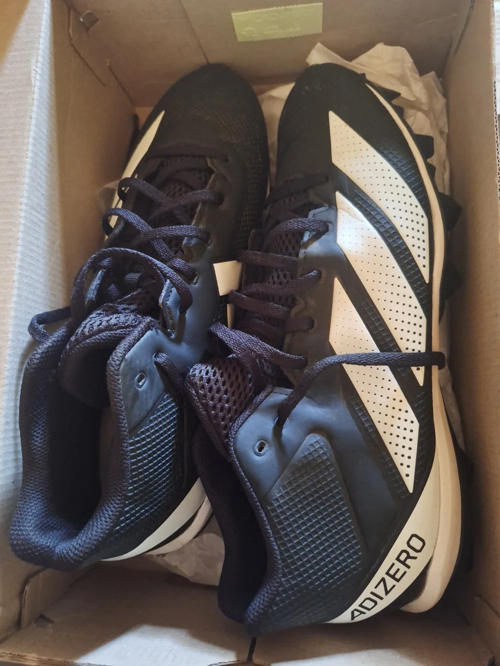 adidas Men's Black & White Athletic Cleats